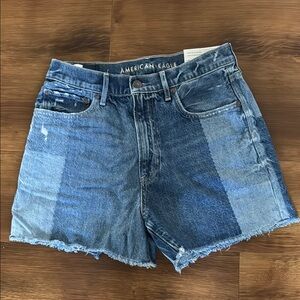 American Eagle Outfitters Patchwork Highest Rise 90’s Boyfriend Denim Shorts